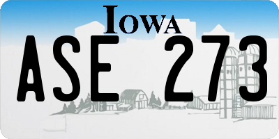 IA license plate ASE273