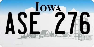 IA license plate ASE276