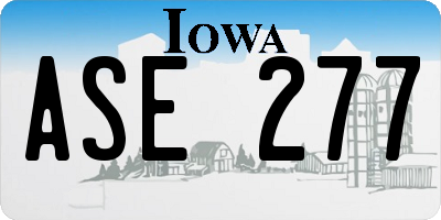 IA license plate ASE277