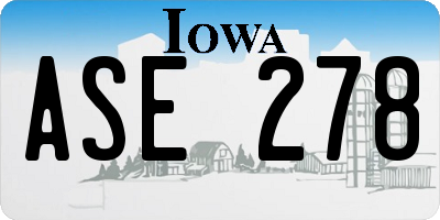 IA license plate ASE278