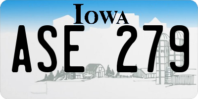 IA license plate ASE279
