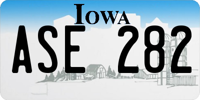 IA license plate ASE282