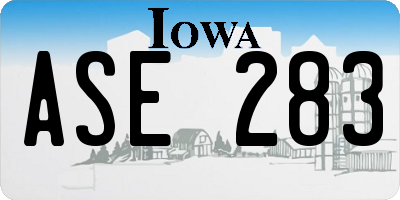 IA license plate ASE283