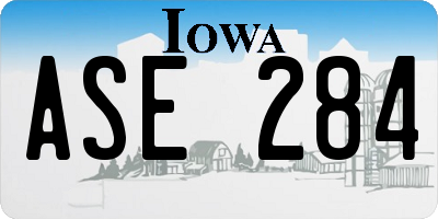 IA license plate ASE284