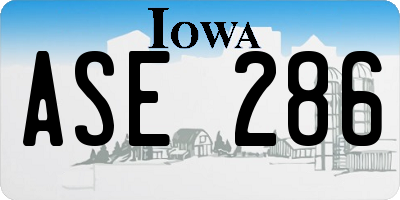 IA license plate ASE286