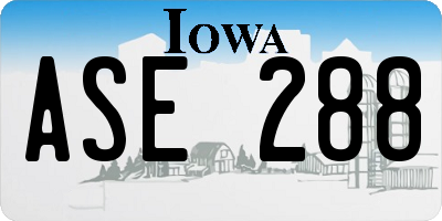 IA license plate ASE288