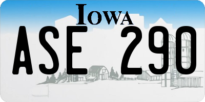 IA license plate ASE290