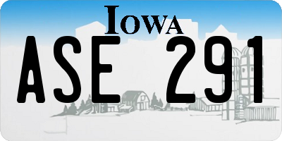 IA license plate ASE291