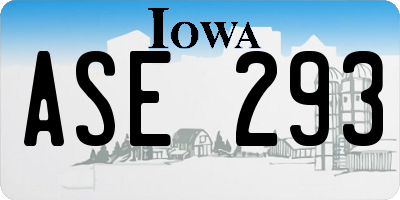 IA license plate ASE293