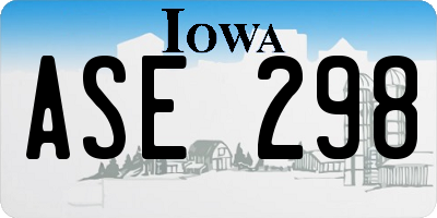 IA license plate ASE298