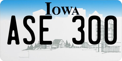 IA license plate ASE300