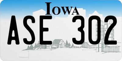 IA license plate ASE302