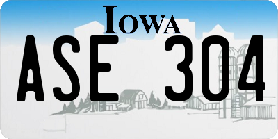 IA license plate ASE304
