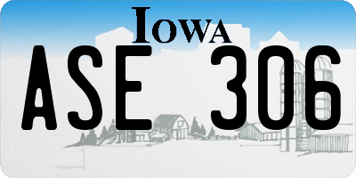 IA license plate ASE306