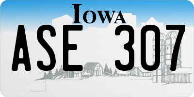 IA license plate ASE307