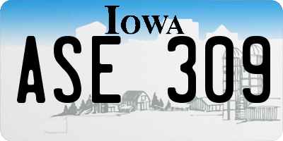 IA license plate ASE309