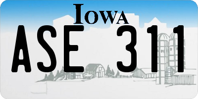 IA license plate ASE311