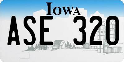 IA license plate ASE320