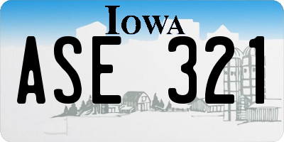 IA license plate ASE321