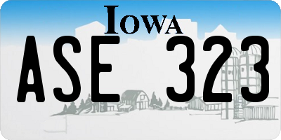 IA license plate ASE323