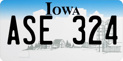 IA license plate ASE324