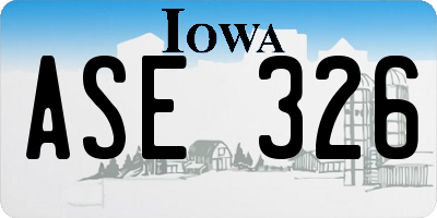 IA license plate ASE326