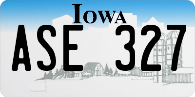 IA license plate ASE327