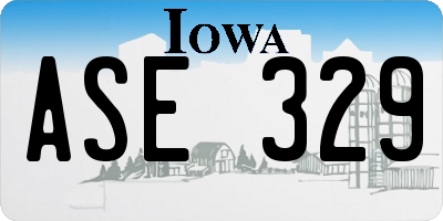 IA license plate ASE329