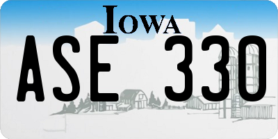 IA license plate ASE330