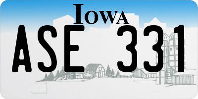 IA license plate ASE331