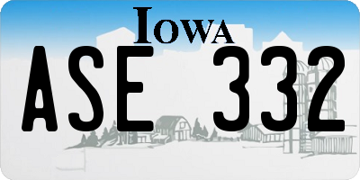 IA license plate ASE332