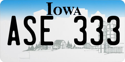 IA license plate ASE333