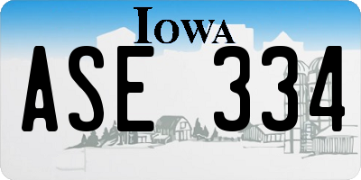 IA license plate ASE334