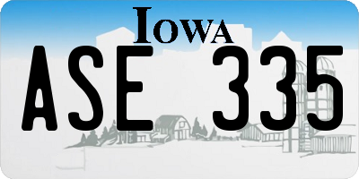 IA license plate ASE335