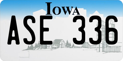 IA license plate ASE336