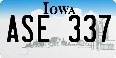 IA license plate ASE337