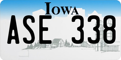 IA license plate ASE338