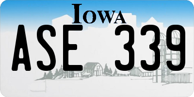 IA license plate ASE339