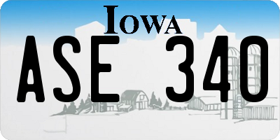 IA license plate ASE340