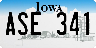 IA license plate ASE341