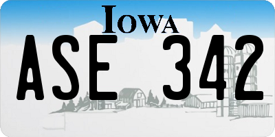 IA license plate ASE342