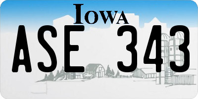 IA license plate ASE343