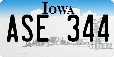 IA license plate ASE344