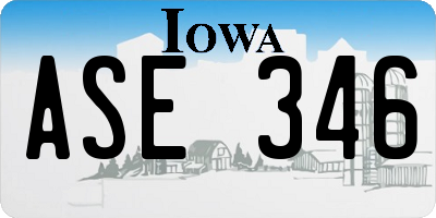 IA license plate ASE346
