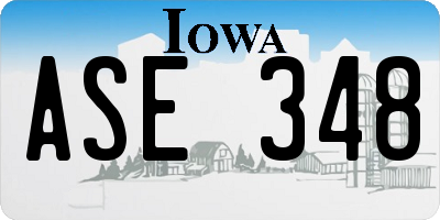 IA license plate ASE348