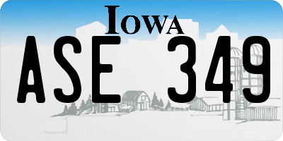 IA license plate ASE349