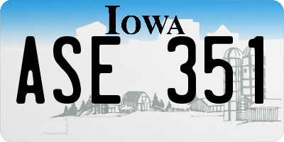 IA license plate ASE351