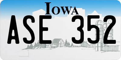 IA license plate ASE352