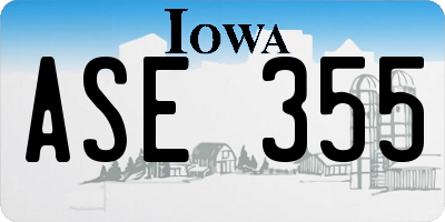 IA license plate ASE355