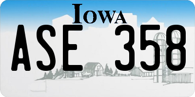 IA license plate ASE358